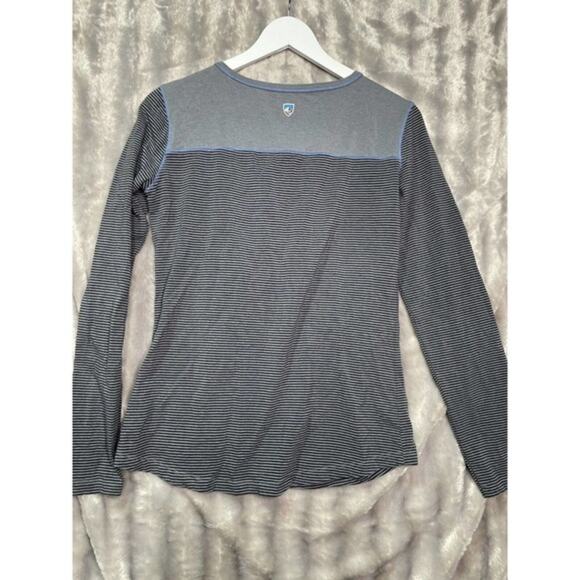 Kuhl Gray Striped Long Sleeve‎ Tee Shirt Women's Size M - Picture 3 of 3